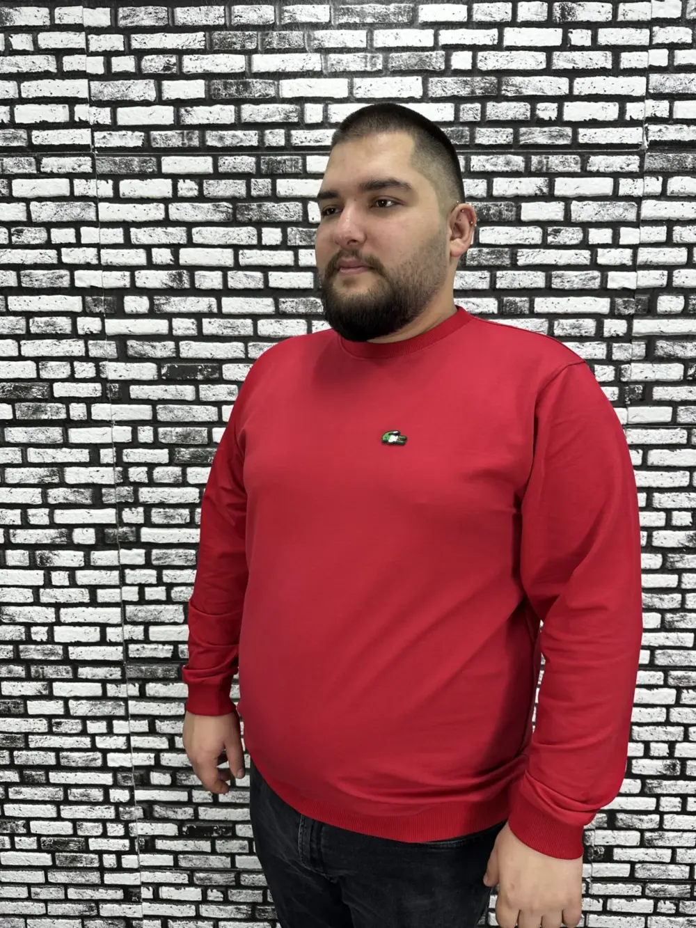 Büyük Beden Erkek Yeni Sezon Sweat Beyaz Kırmızı Siyah Lacivert Renk Dikiş Amblem