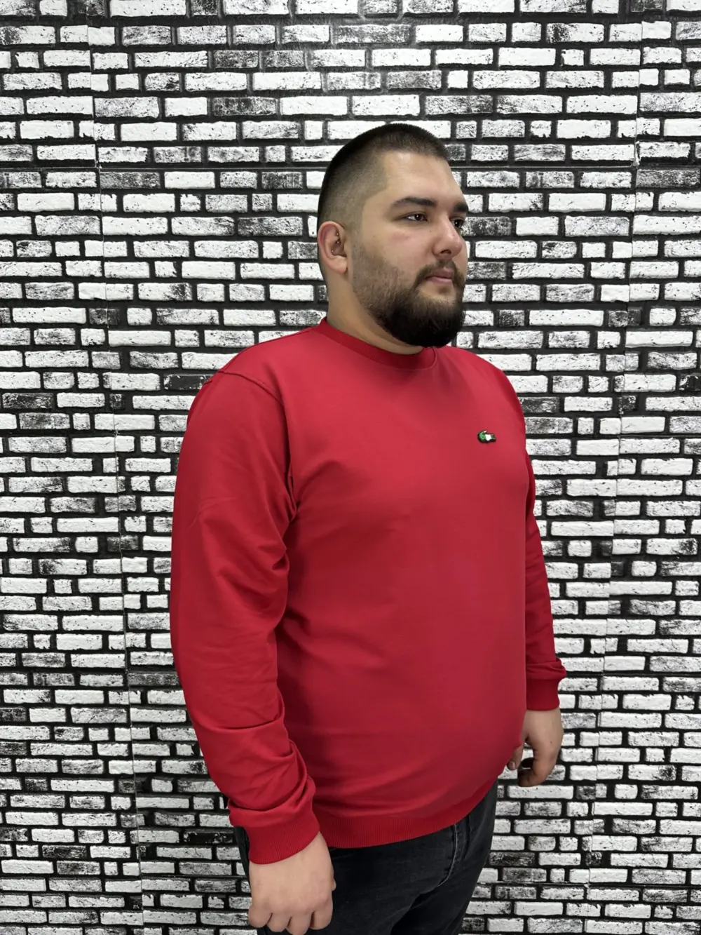Büyük Beden Erkek Yeni Sezon Sweat Beyaz Kırmızı Siyah Lacivert Renk Dikiş Amblem