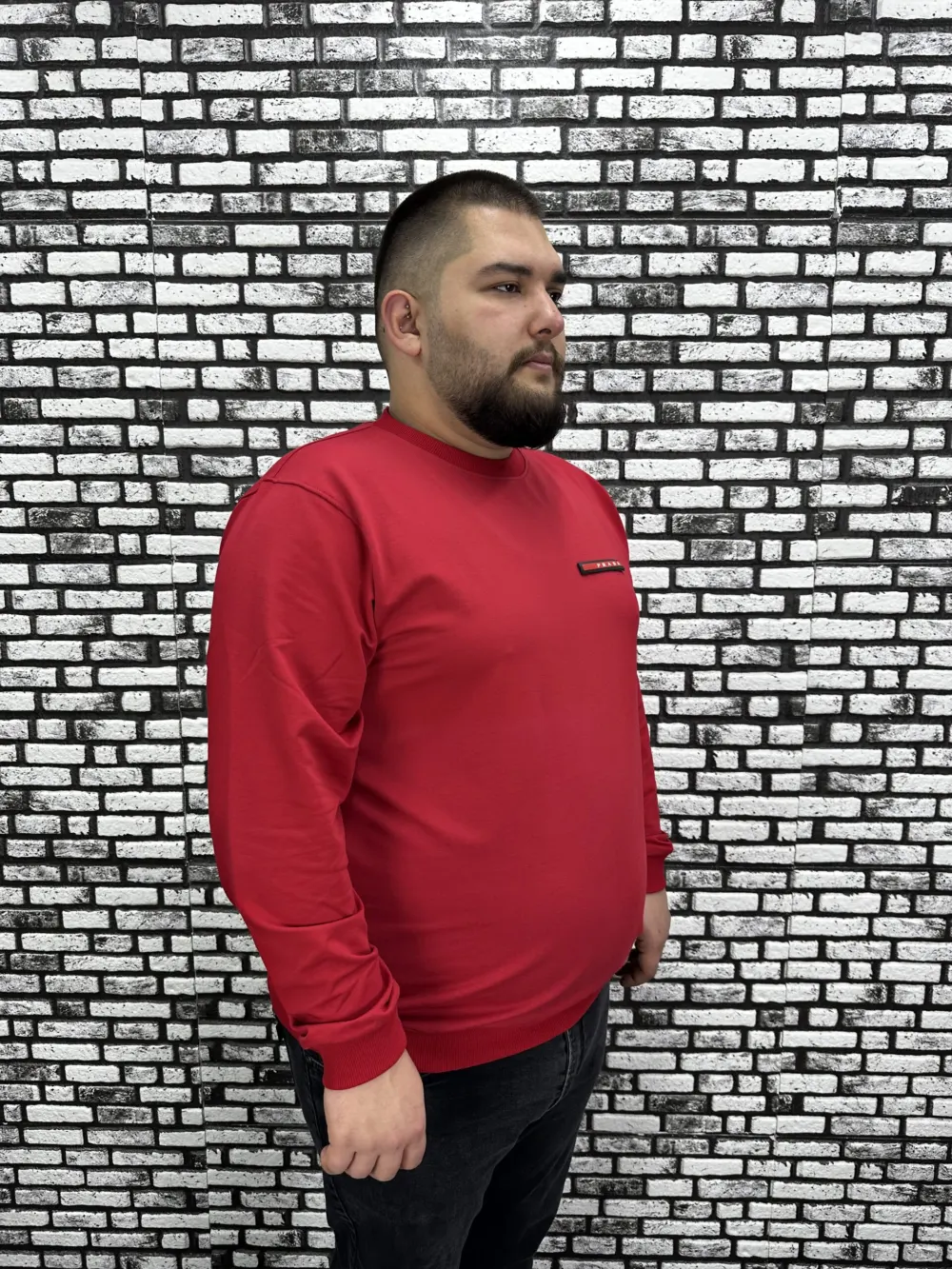 Büyük Beden Erkek Yeni Sezon Sweat Beyaz Kırmızı Siyah Lacivert Renk Dikiş Amblem