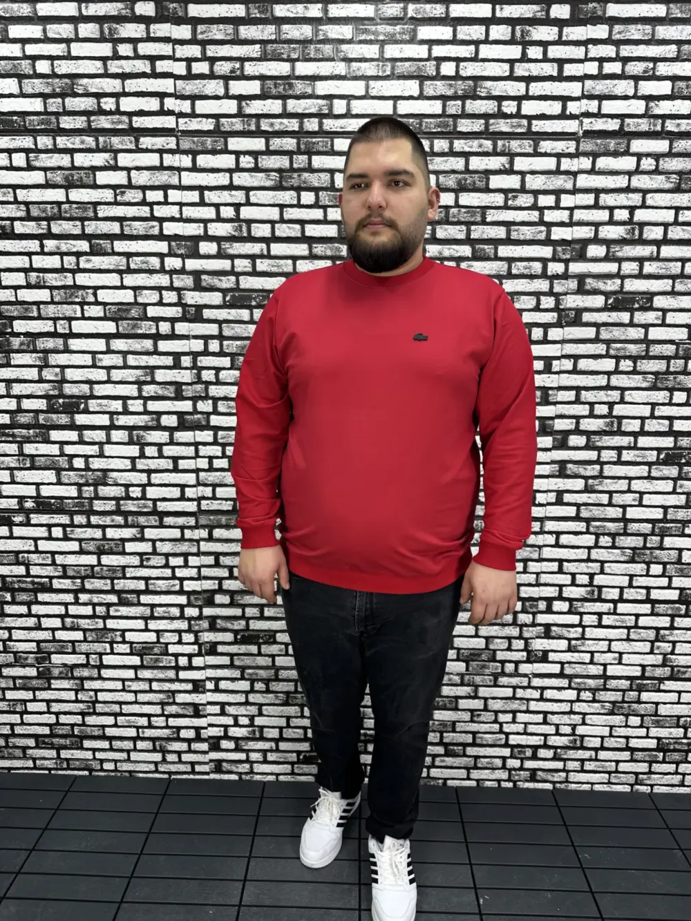 Büyük Beden Erkek Yeni Sezon Sweat Beyaz Kırmızı Siyah Lacivert Renk Dikiş Amblem