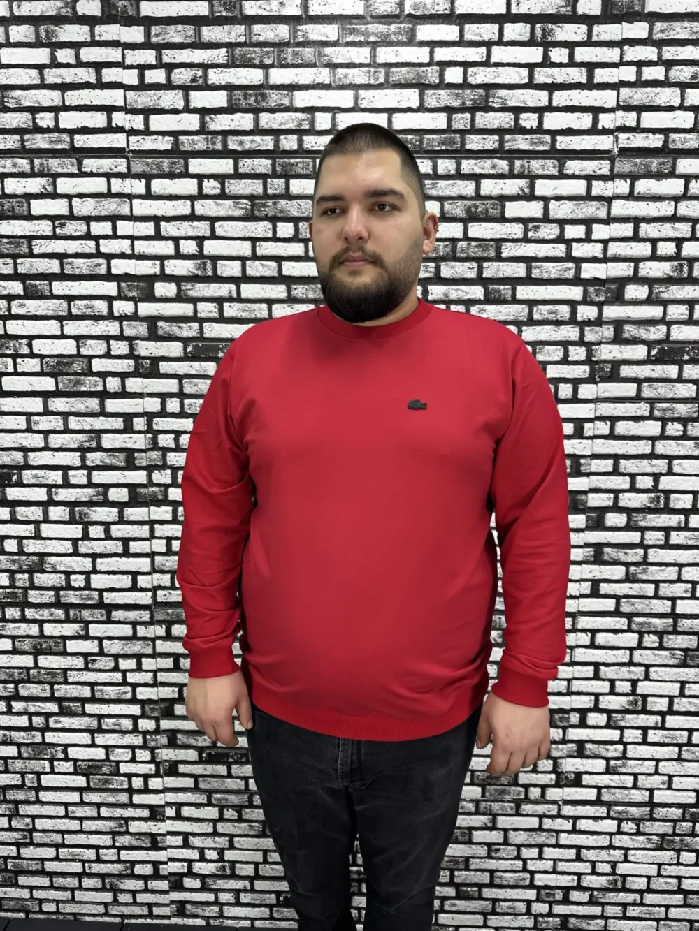 Büyük Beden Erkek Yeni Sezon Sweat Beyaz Kırmızı Siyah Lacivert Renk Dikiş Amblem