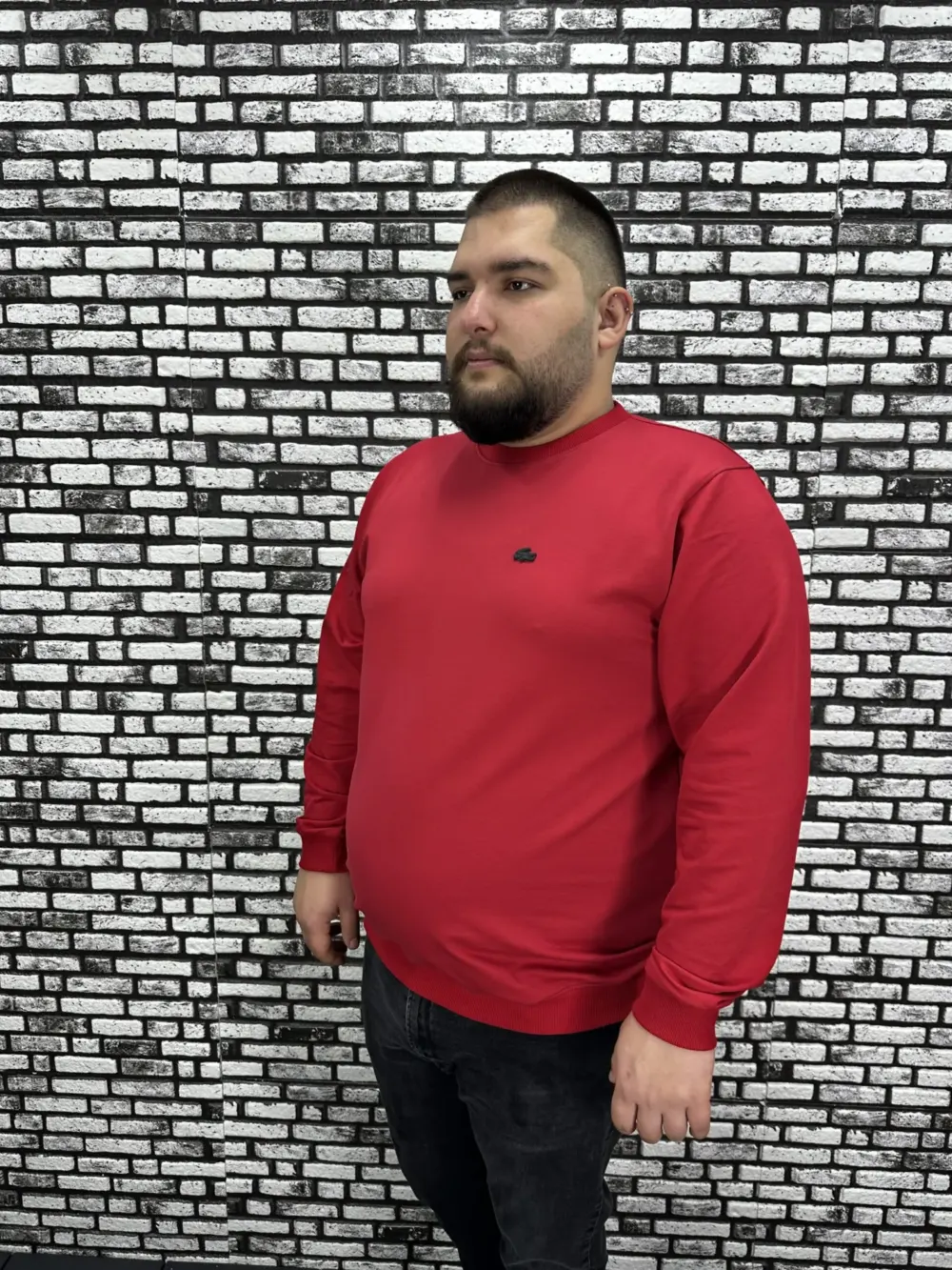 Büyük Beden Erkek Yeni Sezon Sweat Beyaz Kırmızı Siyah Lacivert Renk Dikiş Amblem