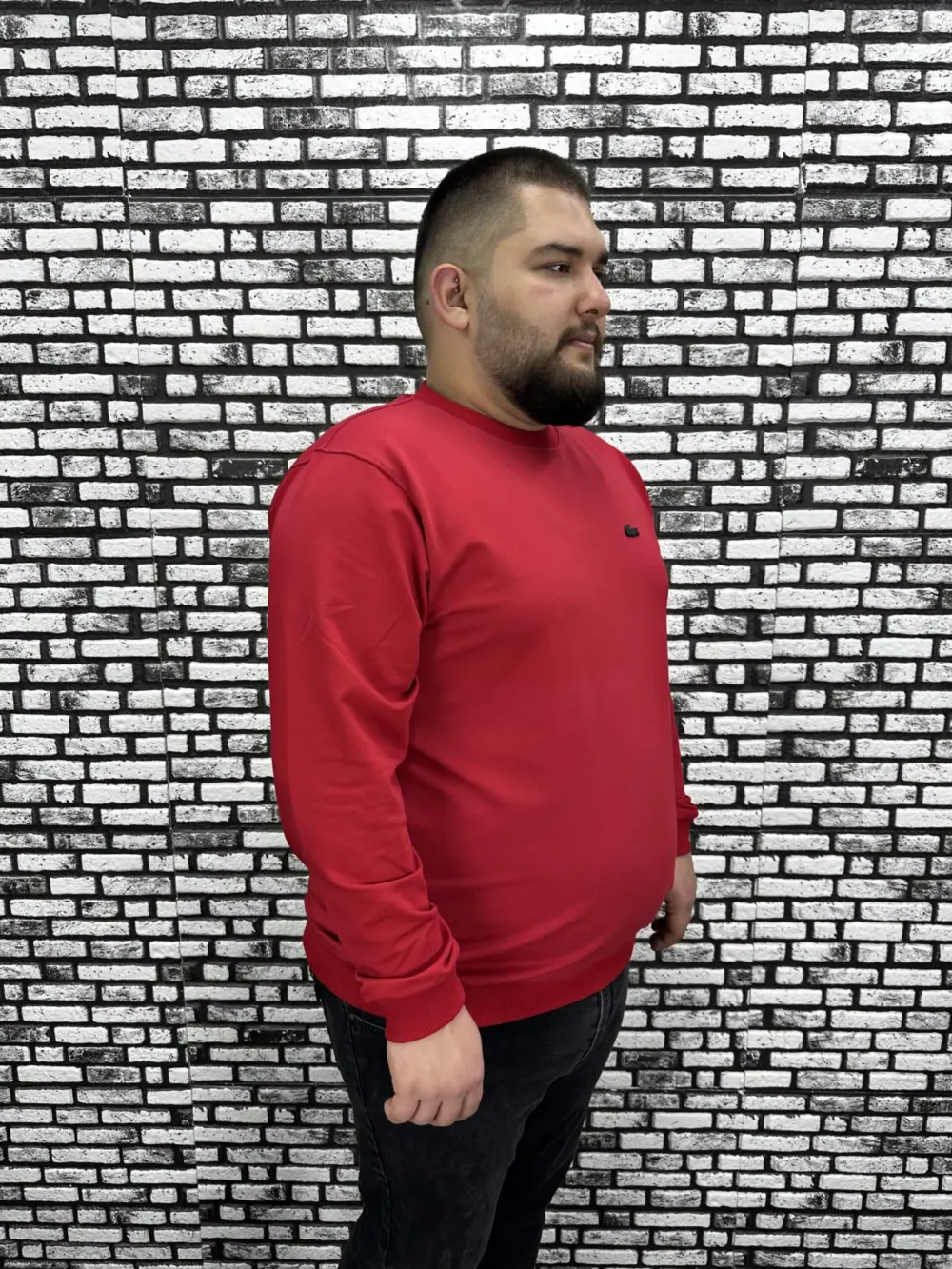 Büyük Beden Erkek Yeni Sezon Sweat Beyaz Kırmızı Siyah Lacivert Renk Dikiş Amblem