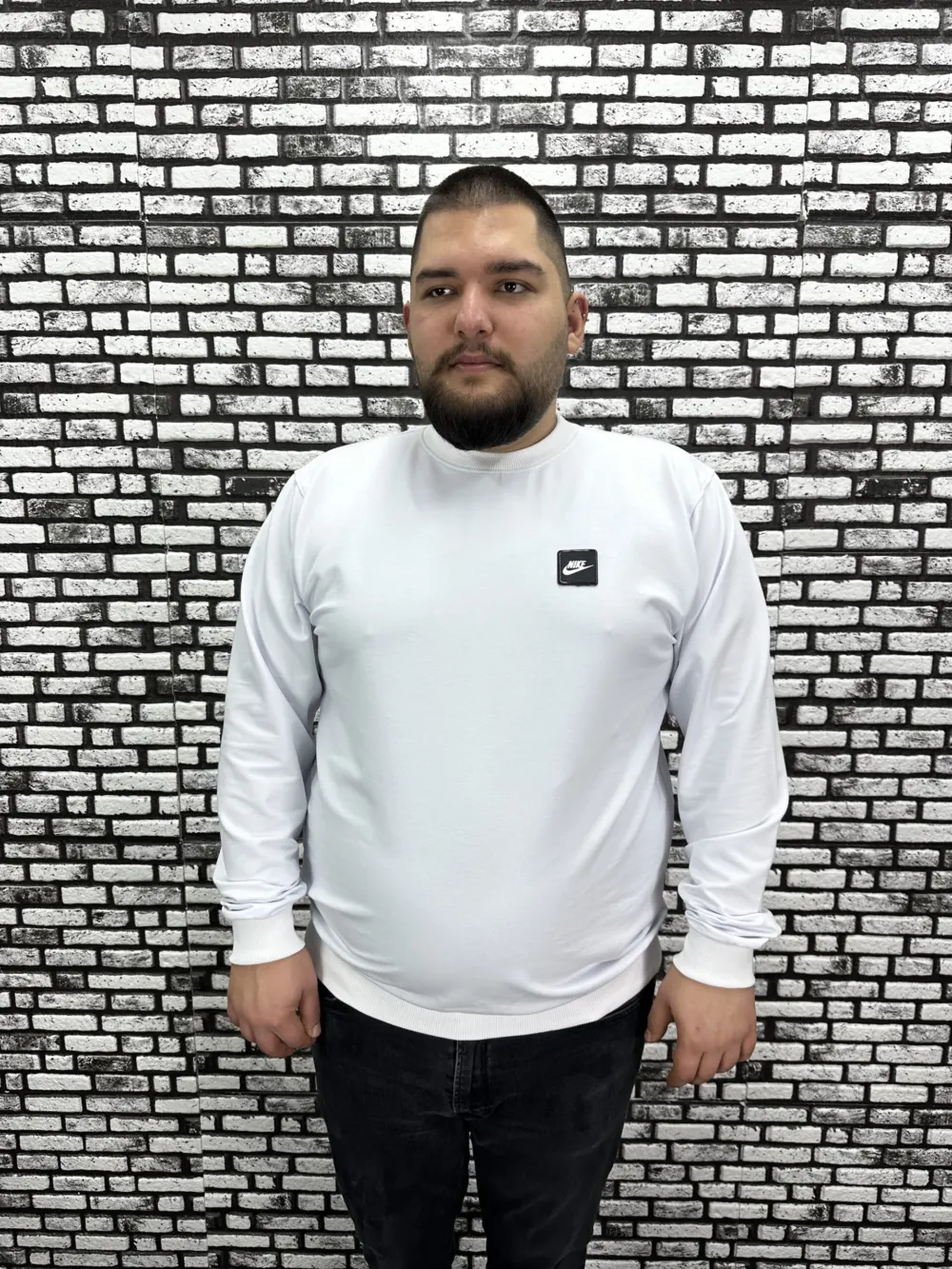 Büyük Beden Erkek Yeni Sezon Sweat Beyaz Kırmızı Siyah Lacivert Renk Dikiş Amblem