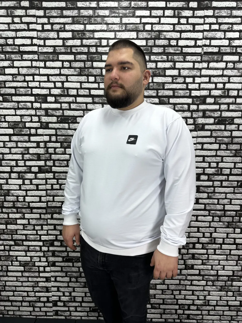 Büyük Beden Erkek Yeni Sezon Sweat Beyaz Kırmızı Siyah Lacivert Renk Dikiş Amblem