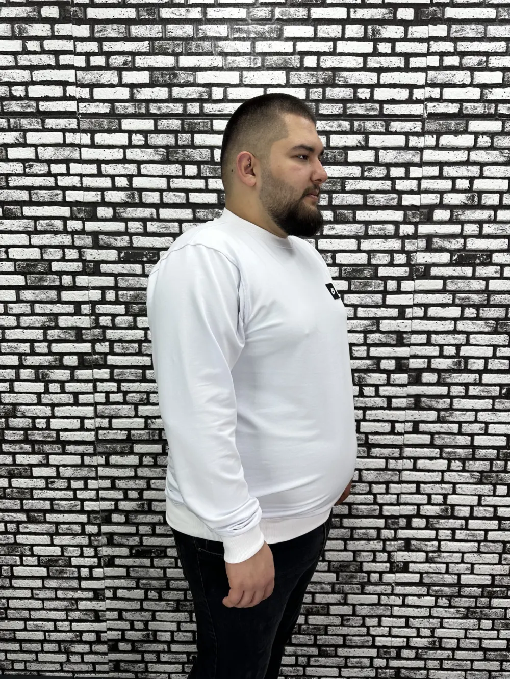 Büyük Beden Erkek Yeni Sezon Sweat Beyaz Kırmızı Siyah Lacivert Renk Dikiş Amblem