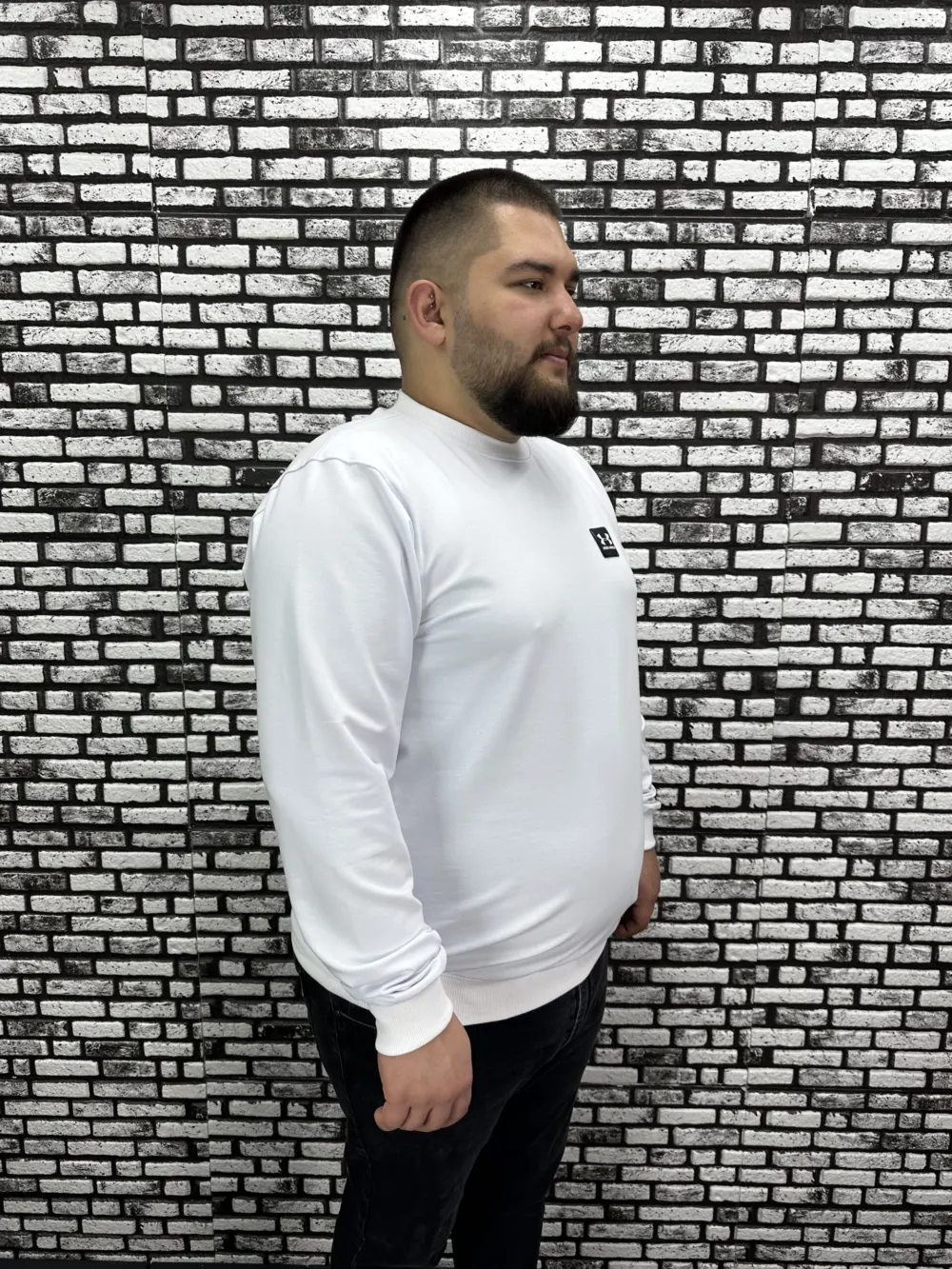 Büyük Beden Erkek Yeni Sezon Sweat Beyaz Kırmızı Siyah Lacivert Renk Dikiş Amblem
