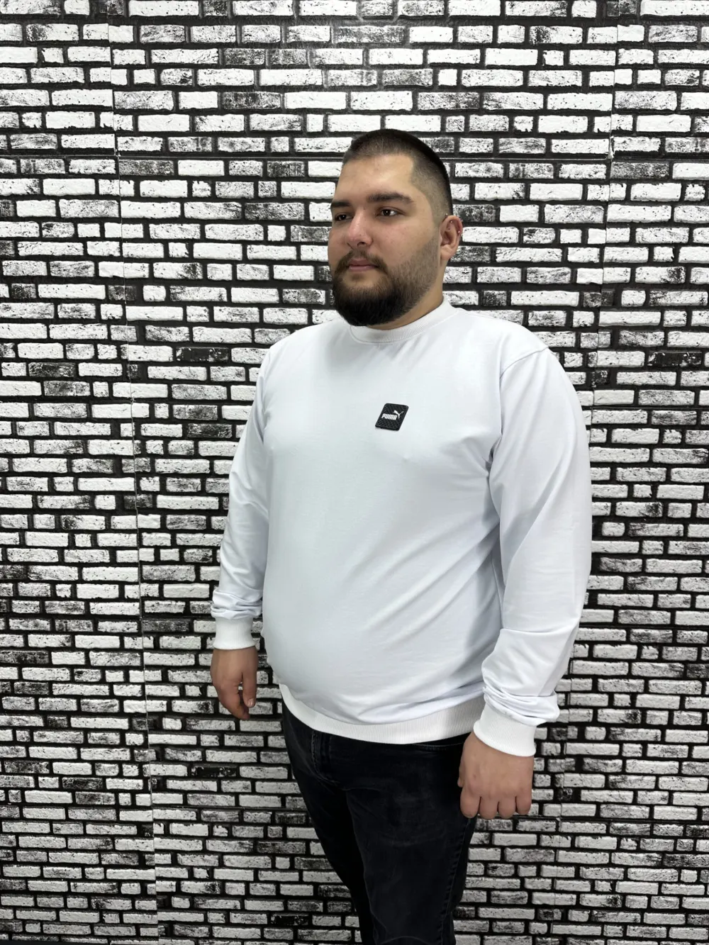 Büyük Beden Erkek Yeni Sezon Sweat Beyaz Kırmızı Siyah Lacivert Renk Dikiş Amblem