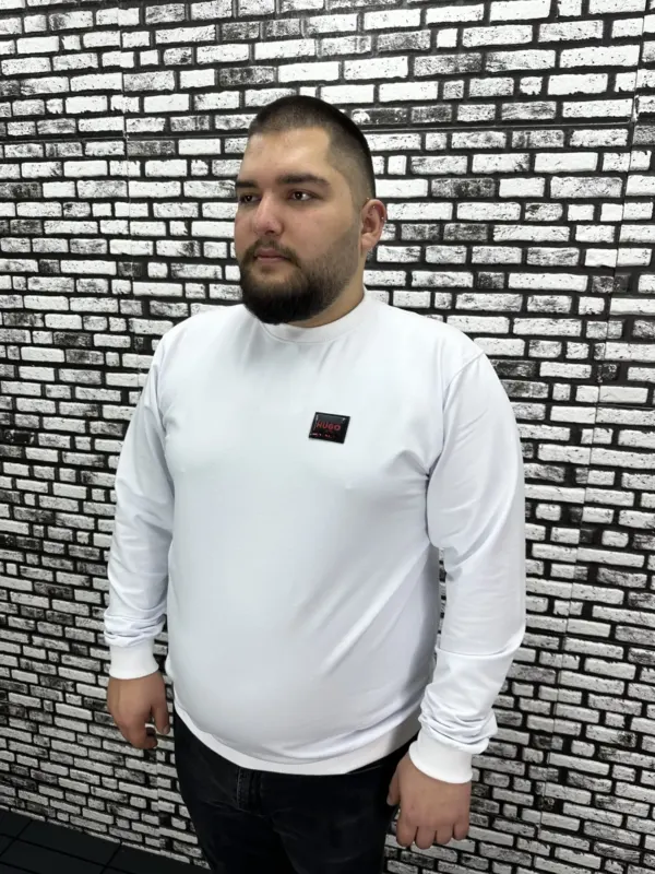 Büyük Beden Erkek Yeni Sezon Sweat Beyaz Kırmızı Siyah Lacivert Renk Dikiş Amblem