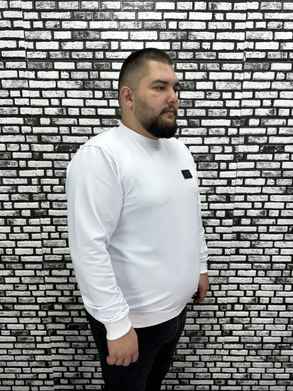 Büyük Beden Erkek Yeni Sezon Sweat Beyaz Kırmızı Siyah Lacivert Renk Dikiş Amblem