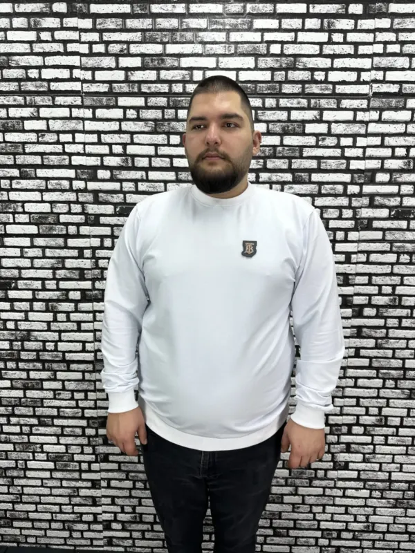 Büyük Beden Erkek Yeni Sezon Sweat Beyaz Kırmızı Siyah Lacivert Renk Dikiş Amblem