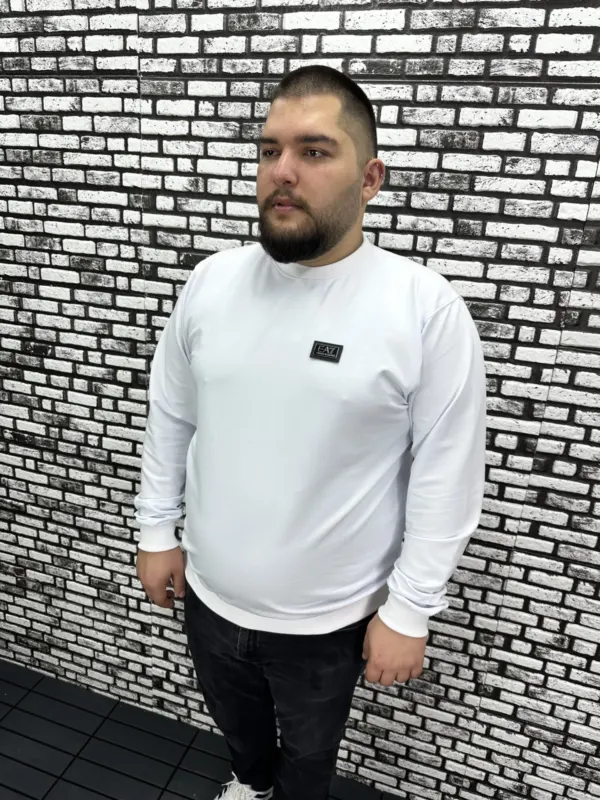 Büyük Beden Erkek Yeni Sezon Sweat Beyaz Kırmızı Siyah Lacivert Renk Dikiş Amblem