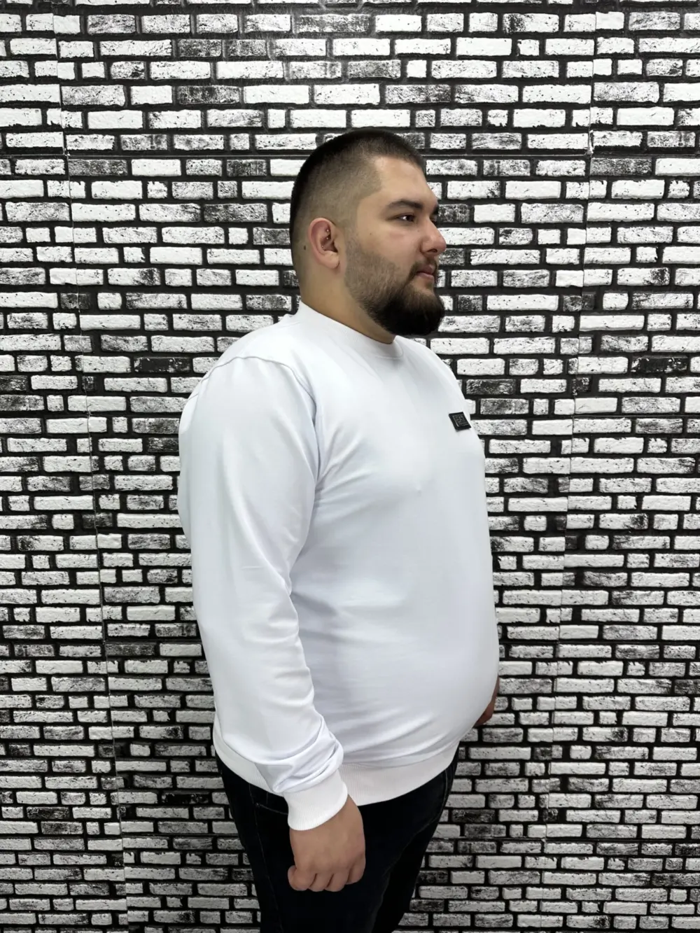 Büyük Beden Erkek Yeni Sezon Sweat Beyaz Kırmızı Siyah Lacivert Renk Dikiş Amblem