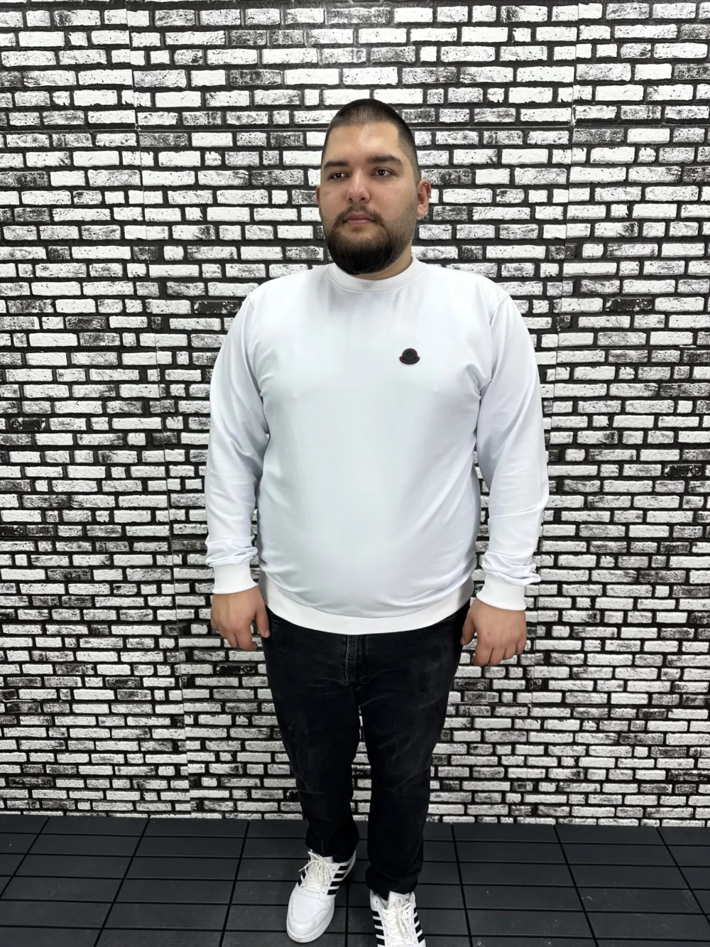 Büyük Beden Erkek Yeni Sezon Sweat Beyaz Kırmızı Siyah Lacivert Renk Dikiş Amblem