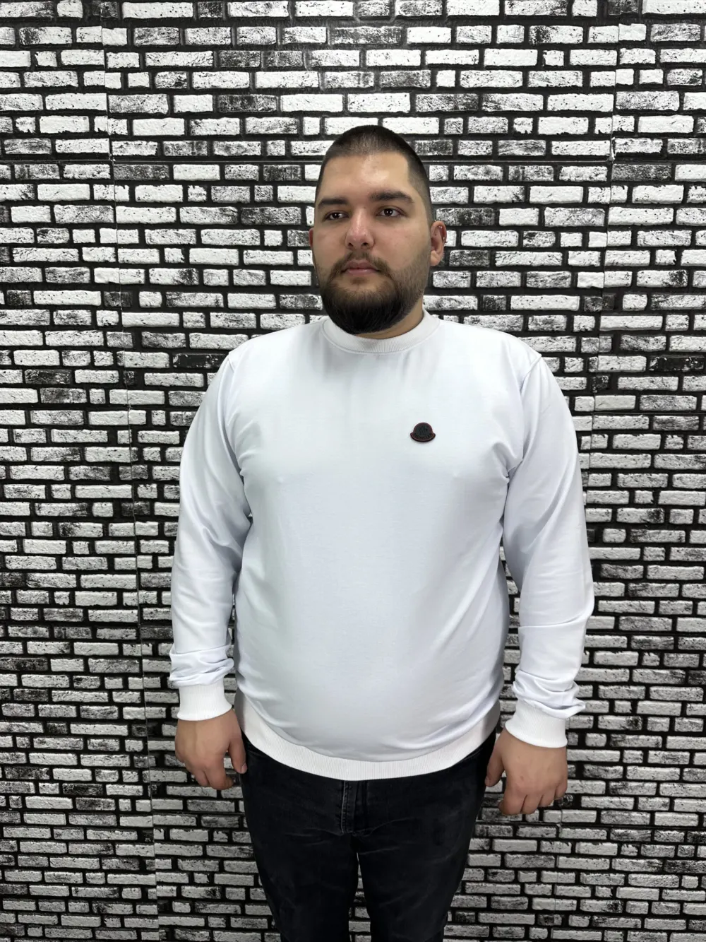Büyük Beden Erkek Yeni Sezon Sweat Beyaz Kırmızı Siyah Lacivert Renk Dikiş Amblem