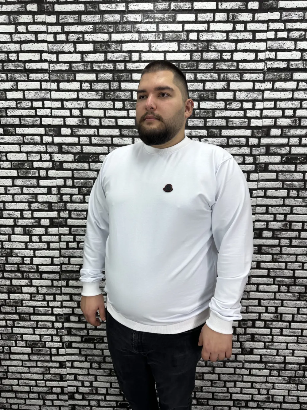 Büyük Beden Erkek Yeni Sezon Sweat Beyaz Kırmızı Siyah Lacivert Renk Dikiş Amblem