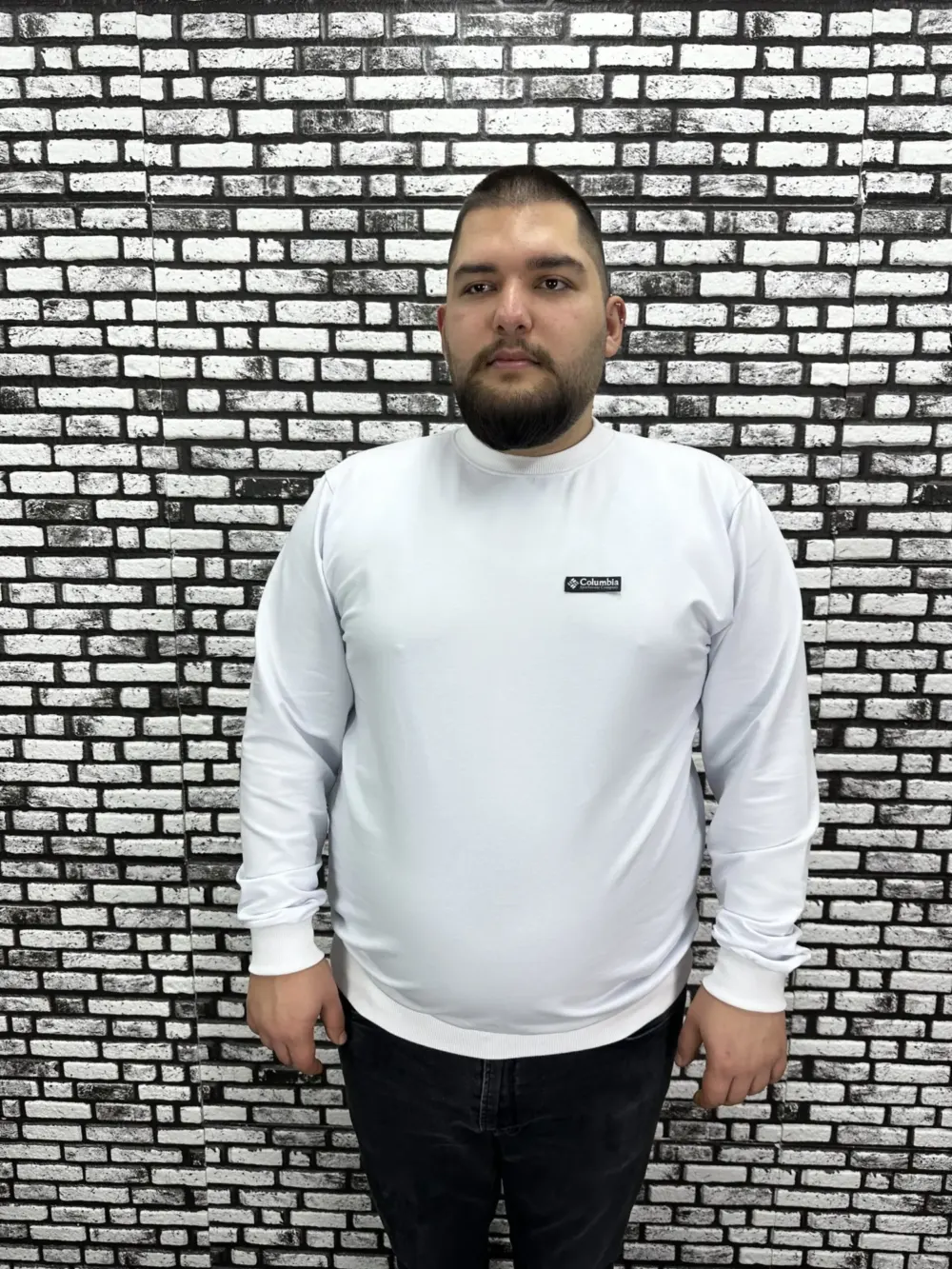 Büyük Beden Erkek Yeni Sezon Sweat Beyaz Kırmızı Siyah Lacivert Renk Dikiş Amblem