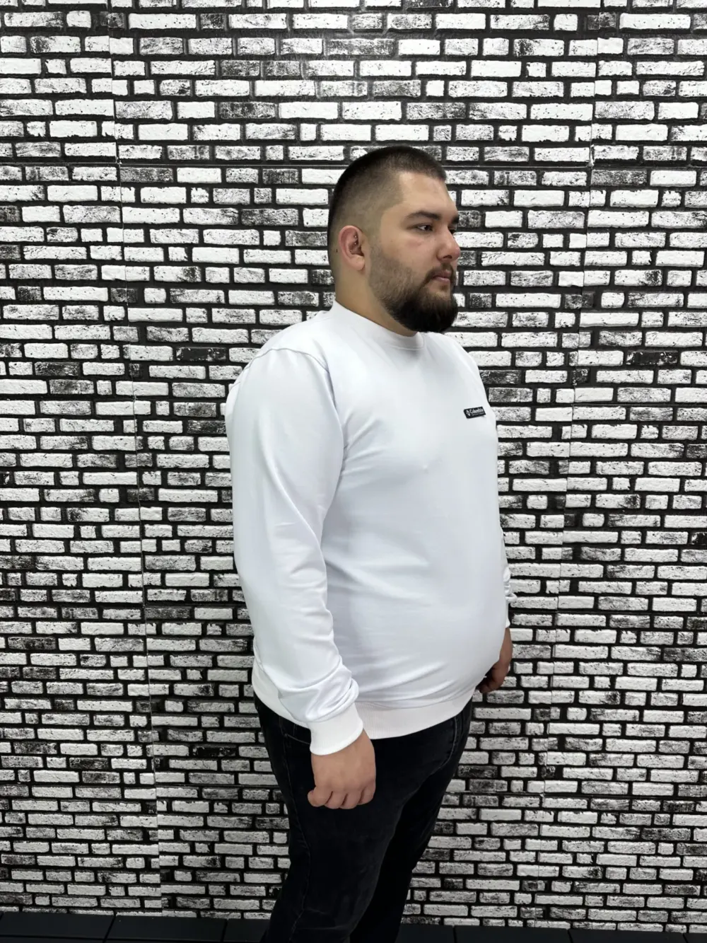 Büyük Beden Erkek Yeni Sezon Sweat Beyaz Kırmızı Siyah Lacivert Renk Dikiş Amblem