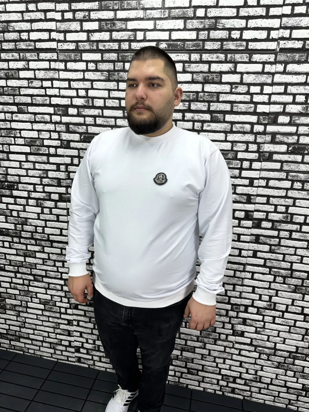 Büyük Beden Erkek Yeni Sezon Sweat Beyaz Kırmızı Siyah Lacivert Renk Dikiş Amblem
