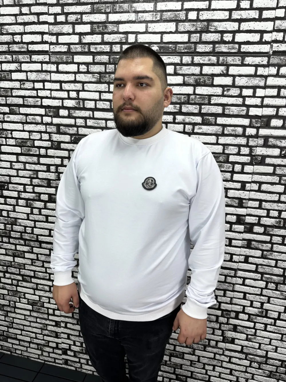 Büyük Beden Erkek Yeni Sezon Sweat Beyaz Kırmızı Siyah Lacivert Renk Dikiş Amblem