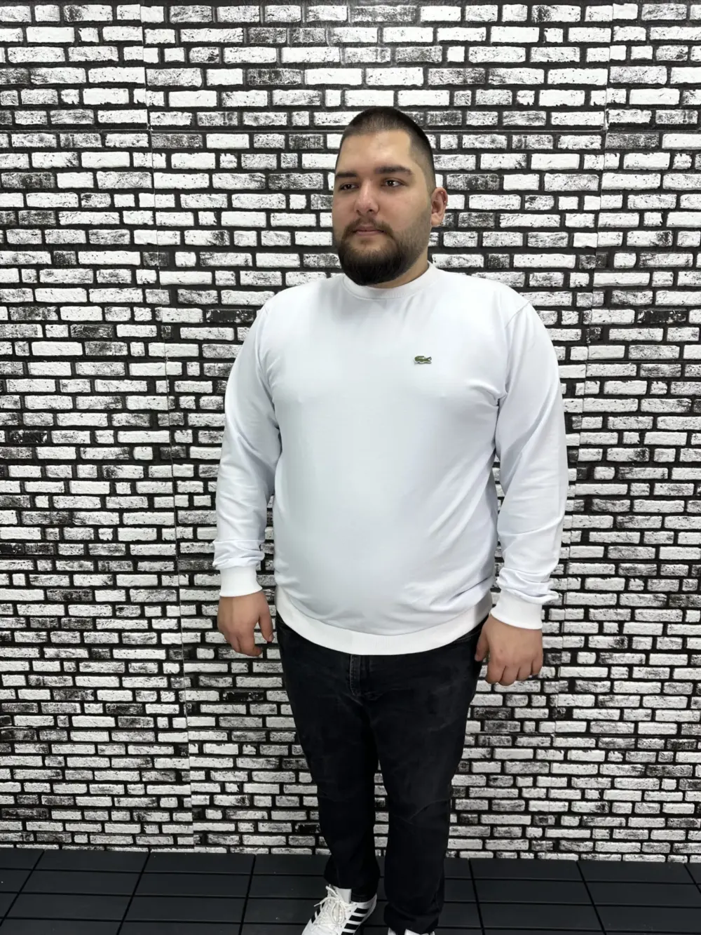 Büyük Beden Erkek Yeni Sezon Sweat Beyaz Kırmızı Siyah Lacivert Renk Dikiş Amblem