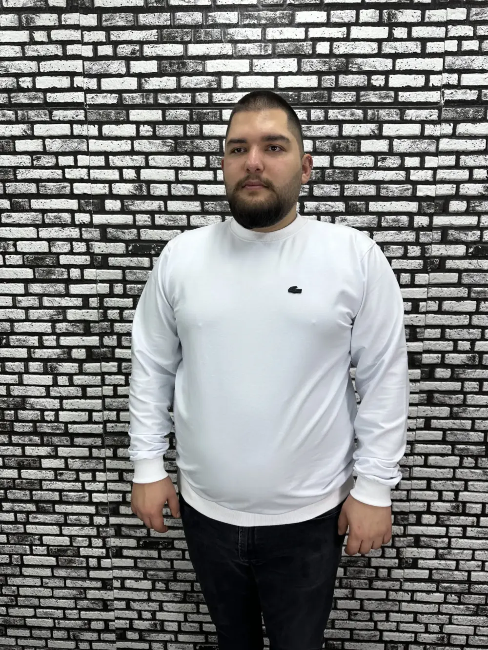 Büyük Beden Erkek Yeni Sezon Sweat Beyaz Kırmızı Siyah Lacivert Renk Dikiş Amblem