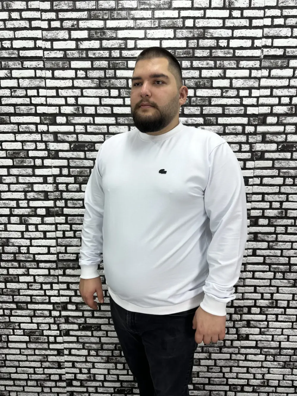 Büyük Beden Erkek Yeni Sezon Sweat Beyaz Kırmızı Siyah Lacivert Renk Dikiş Amblem