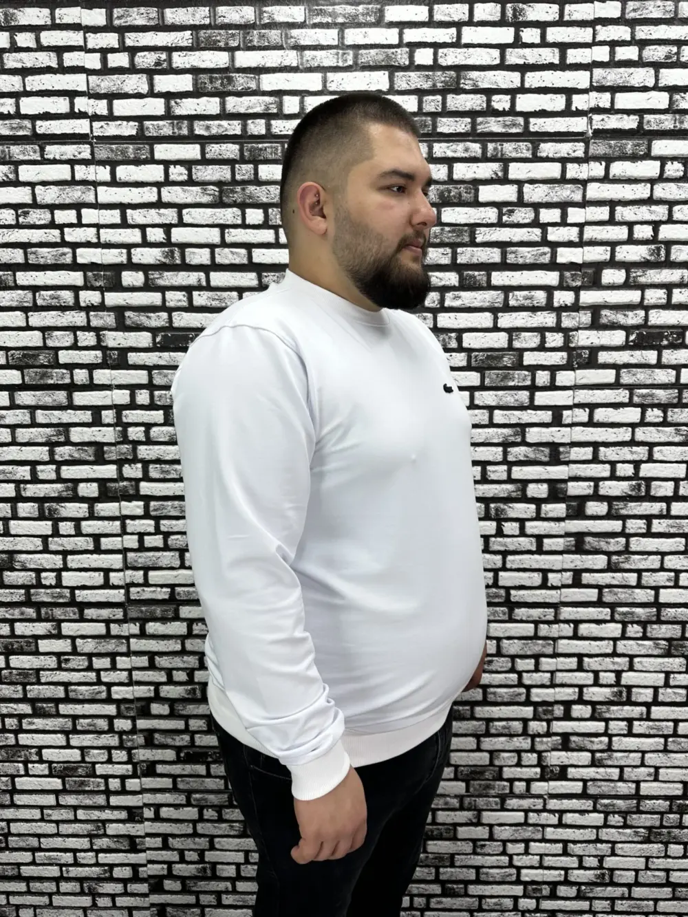 Büyük Beden Erkek Yeni Sezon Sweat Beyaz Kırmızı Siyah Lacivert Renk Dikiş Amblem