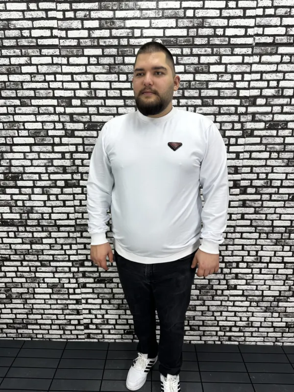 Büyük Beden Erkek Yeni Sezon Sweat Beyaz Kırmızı Siyah Lacivert Renk Dikiş Amblem