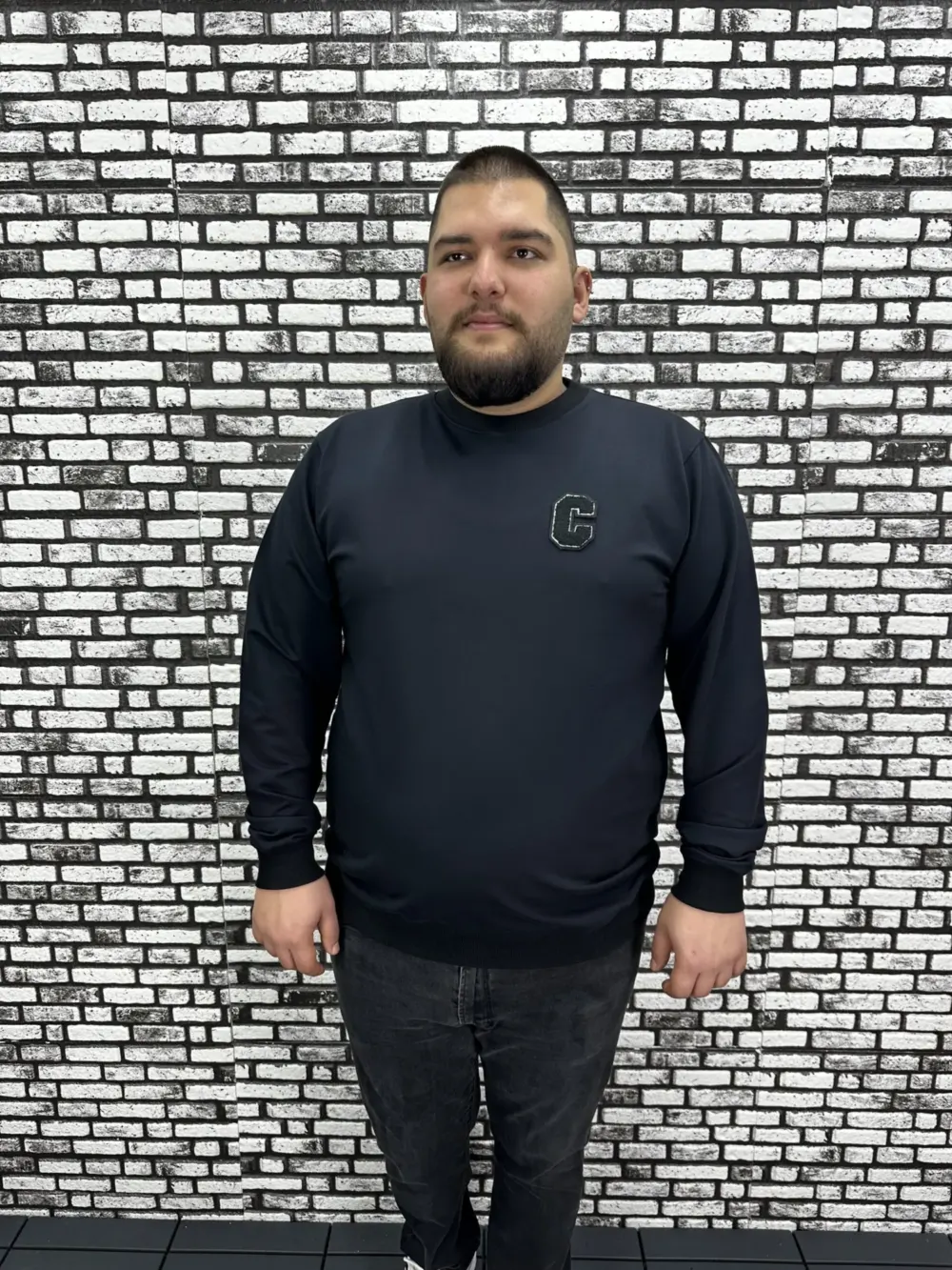 Büyük Beden Erkek Yeni Sezon Sweat Beyaz Kırmızı Siyah Lacivert Renk Dikiş Amblem
