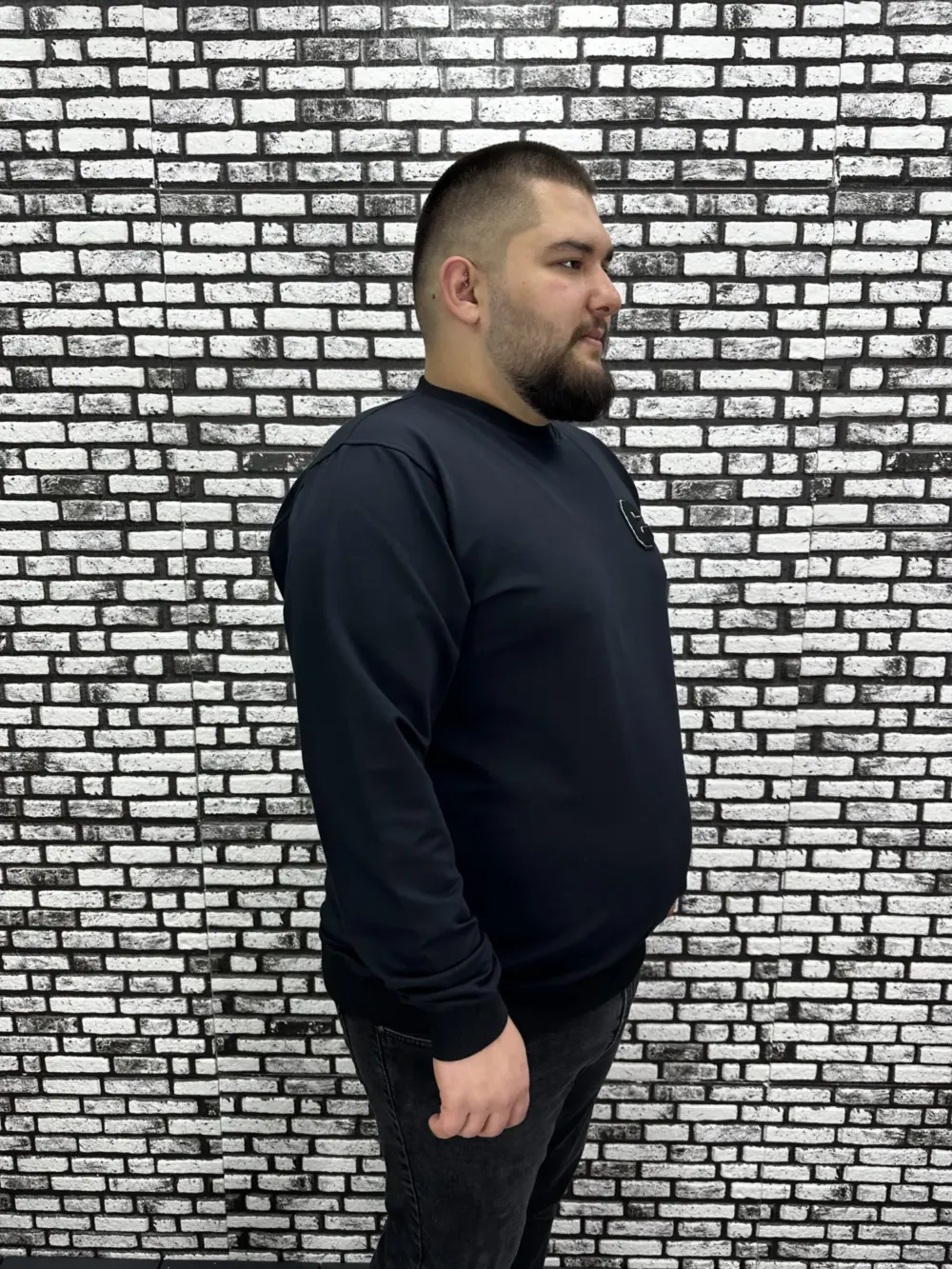 Büyük Beden Erkek Yeni Sezon Sweat Beyaz Kırmızı Siyah Lacivert Renk Dikiş Amblem