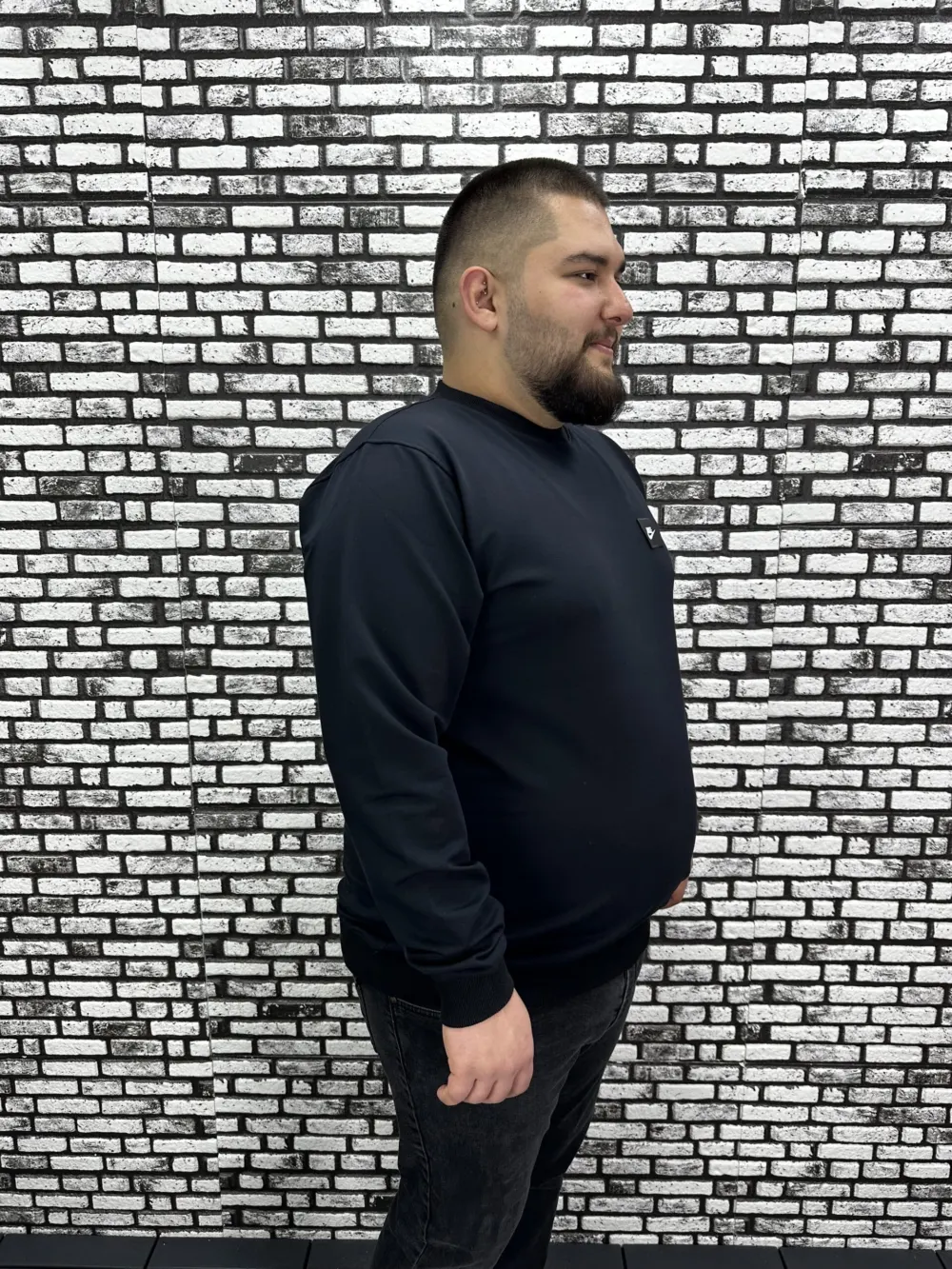 Büyük Beden Erkek Yeni Sezon Sweat Beyaz Kırmızı Siyah Lacivert Renk Dikiş Amblem