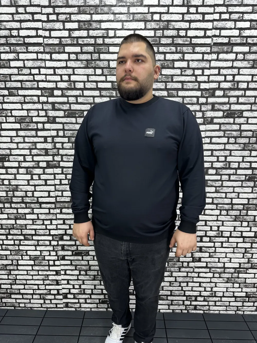 Büyük Beden Erkek Yeni Sezon Sweat Beyaz Kırmızı Siyah Lacivert Renk Dikiş Amblem