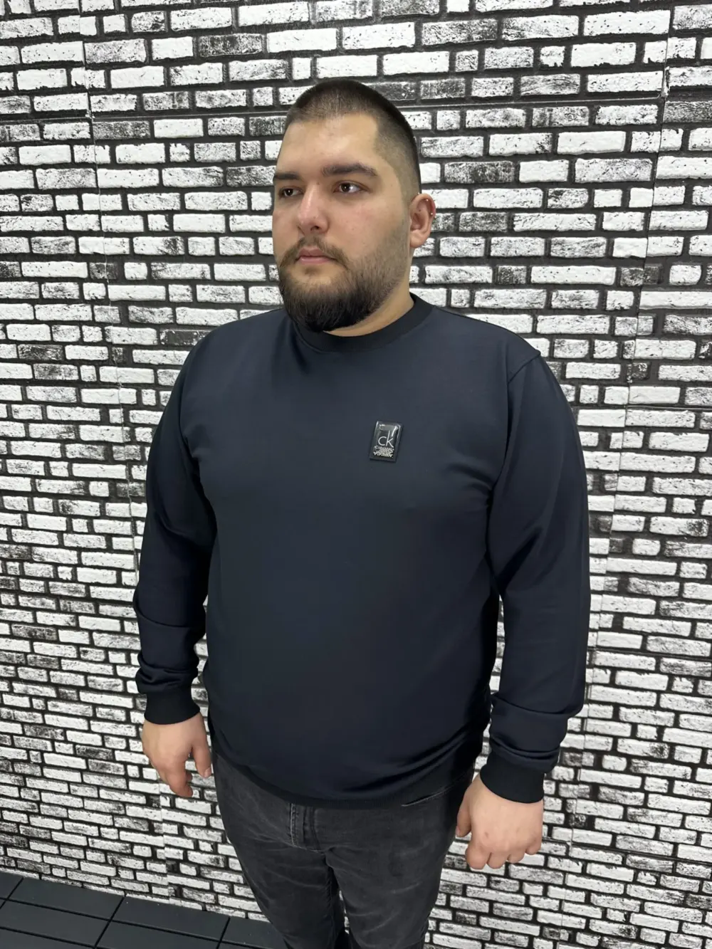 Büyük Beden Erkek Yeni Sezon Sweat Beyaz Kırmızı Siyah Lacivert Renk Dikiş Amblem