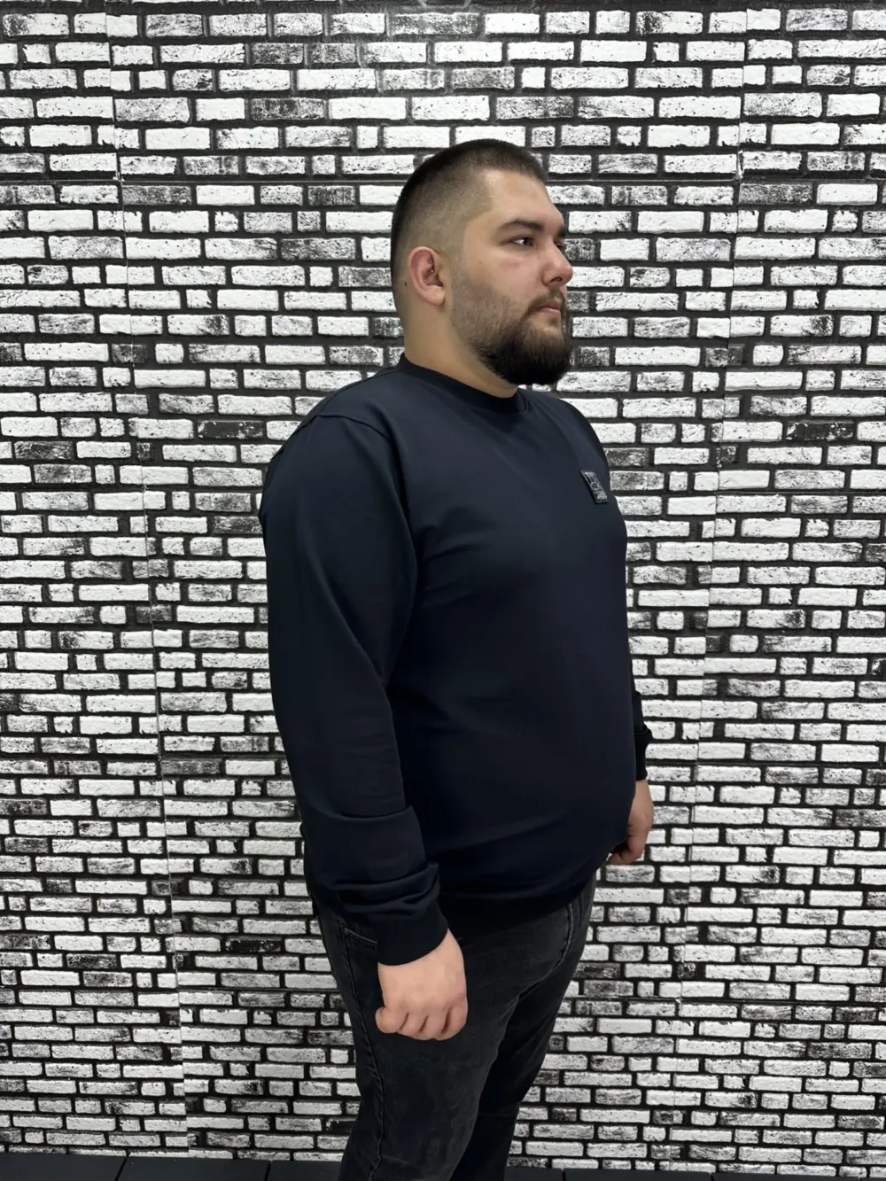 Büyük Beden Erkek Yeni Sezon Sweat Beyaz Kırmızı Siyah Lacivert Renk Dikiş Amblem