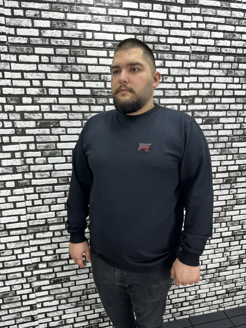 Büyük Beden Erkek Yeni Sezon Sweat Beyaz Kırmızı Siyah Lacivert Renk Dikiş Amblem