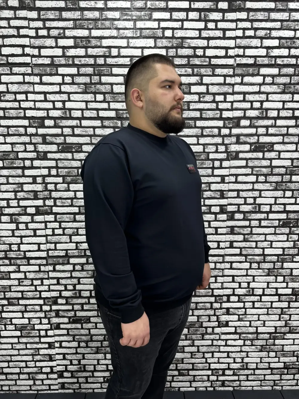 Büyük Beden Erkek Yeni Sezon Sweat Beyaz Kırmızı Siyah Lacivert Renk Dikiş Amblem