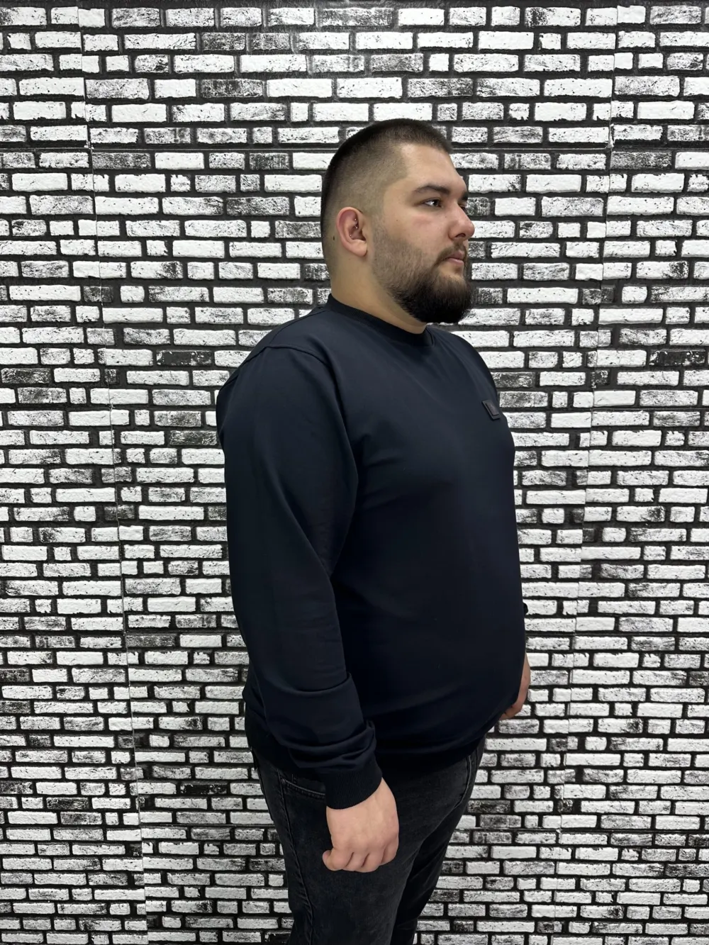 Büyük Beden Erkek Yeni Sezon Sweat Beyaz Kırmızı Siyah Lacivert Renk Dikiş Amblem