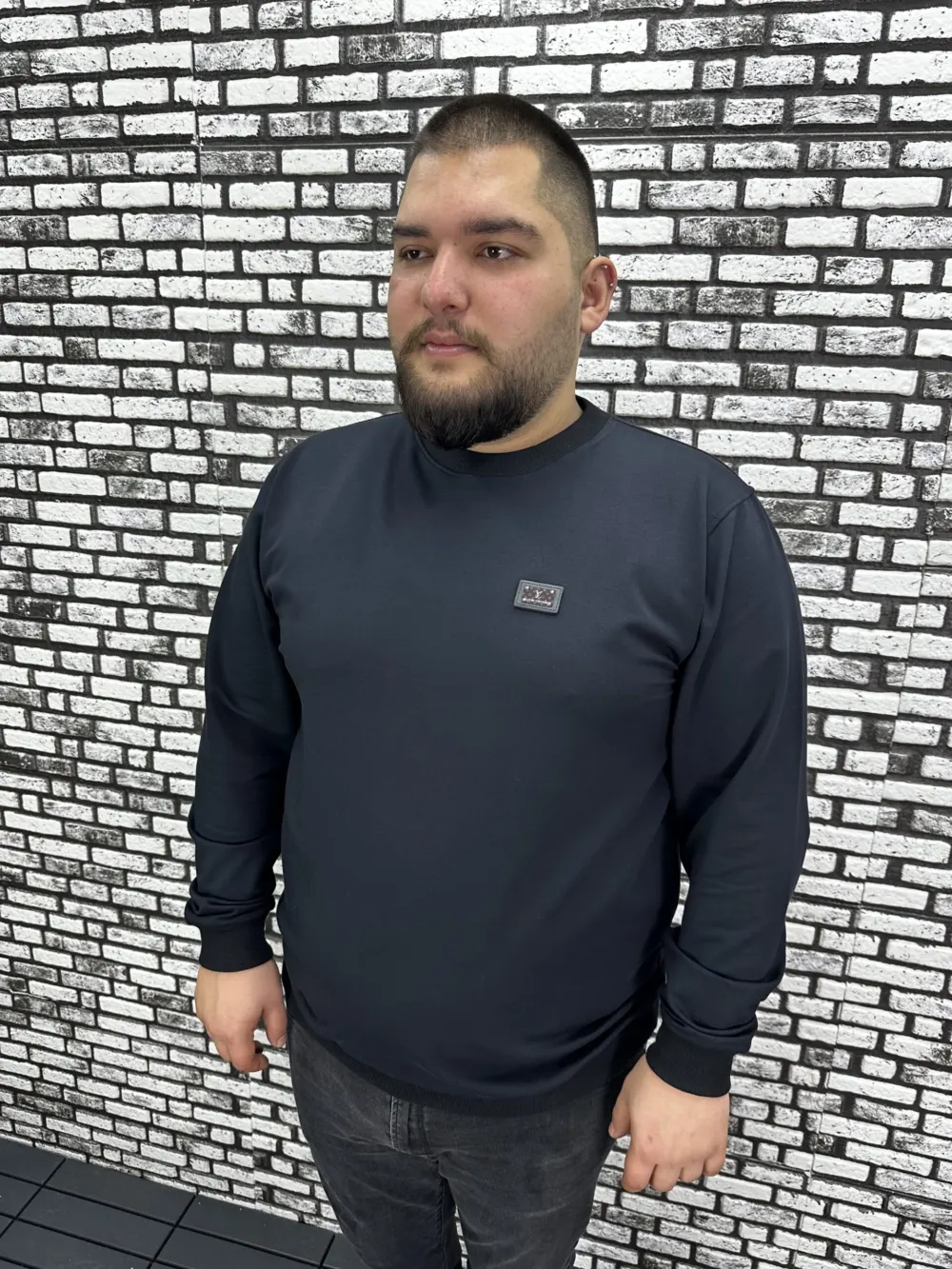 Büyük Beden Erkek Yeni Sezon Sweat Beyaz Kırmızı Siyah Lacivert Renk Dikiş Amblem