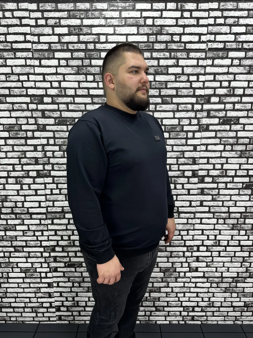 Büyük Beden Erkek Yeni Sezon Sweat Beyaz Kırmızı Siyah Lacivert Renk Dikiş Amblem