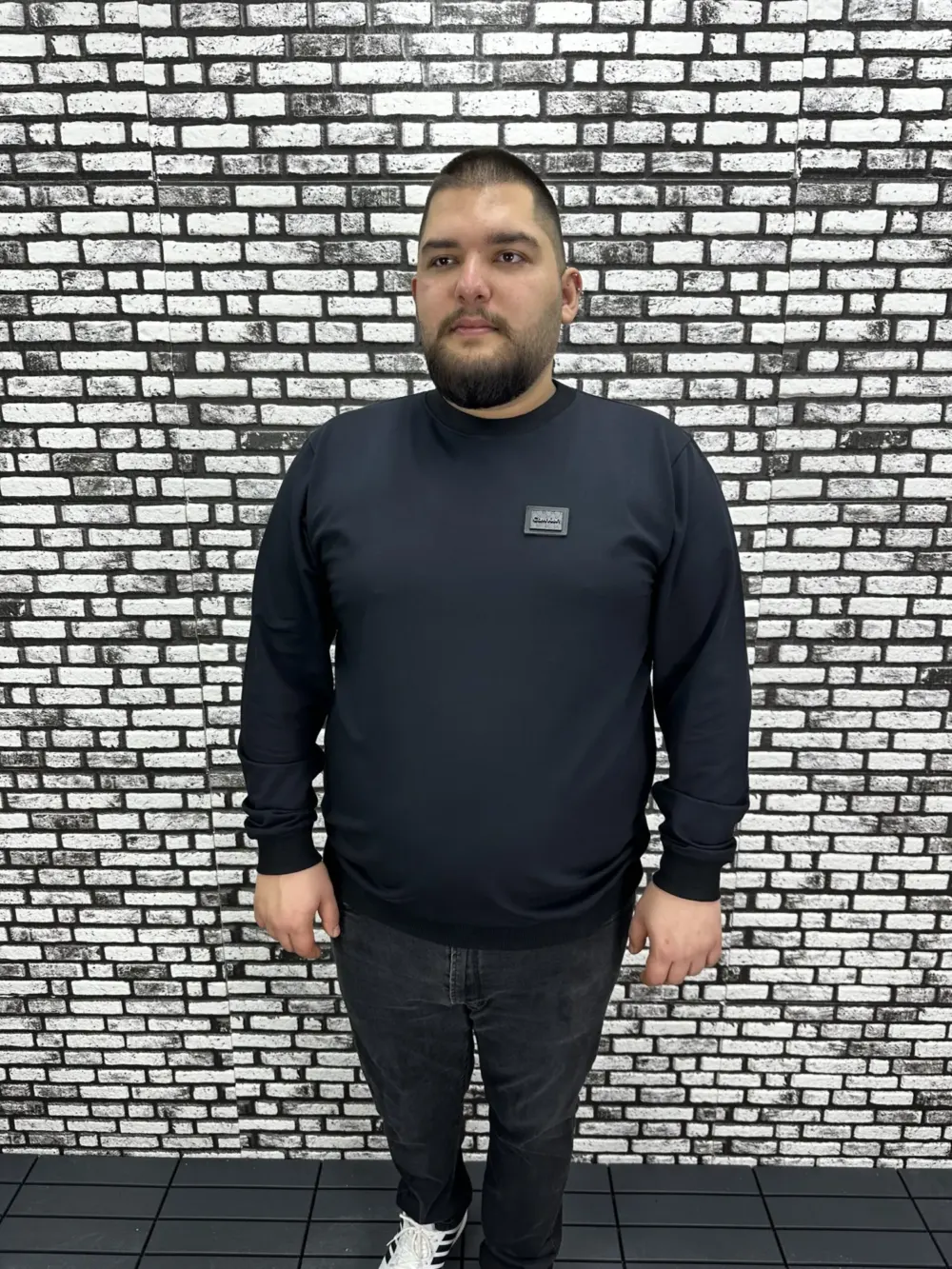 Büyük Beden Erkek Yeni Sezon Sweat Beyaz Kırmızı Siyah Lacivert Renk Dikiş Amblem