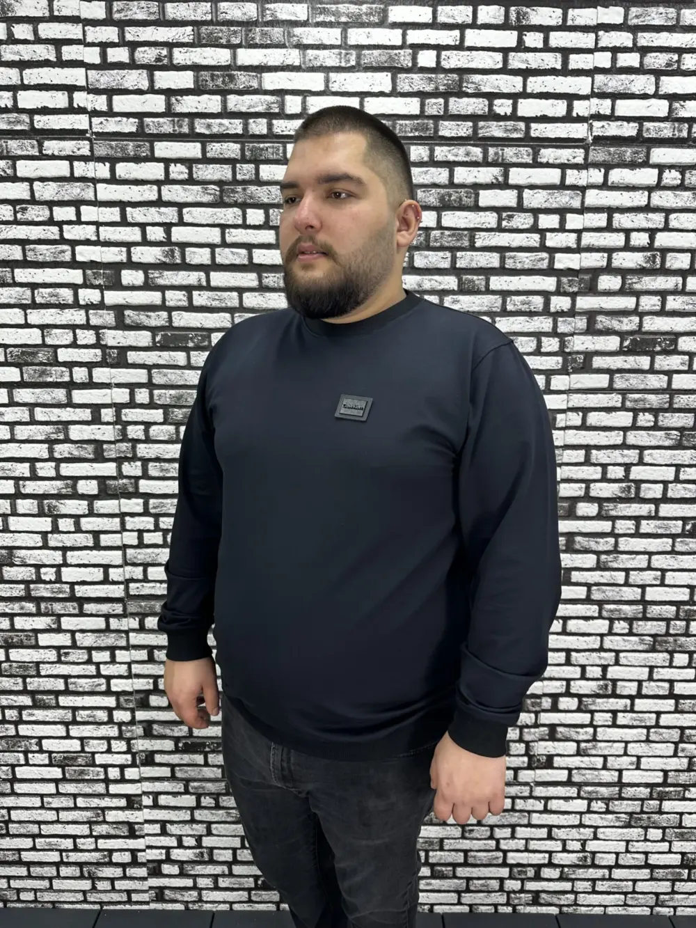 Büyük Beden Erkek Yeni Sezon Sweat Beyaz Kırmızı Siyah Lacivert Renk Dikiş Amblem