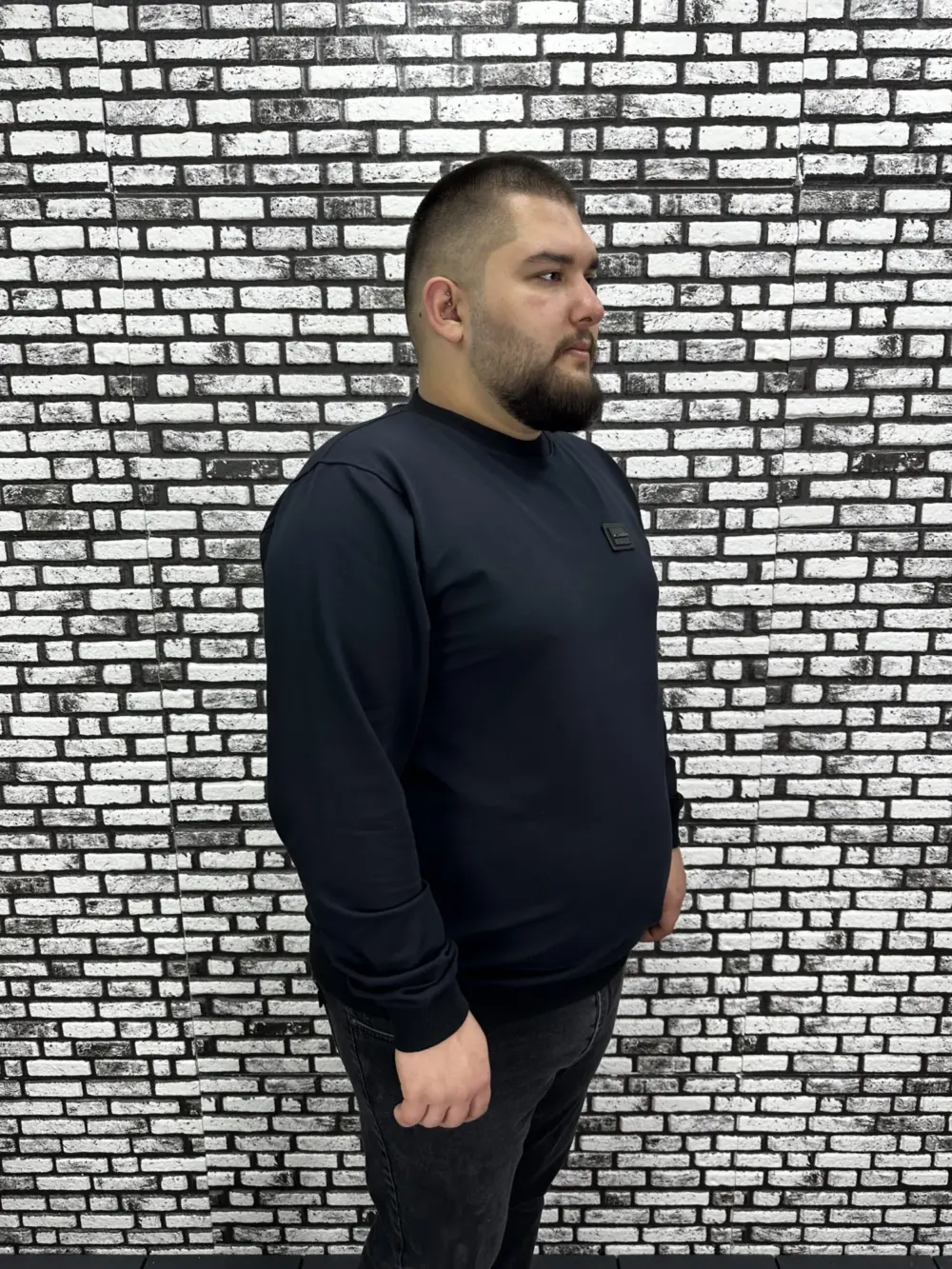 Büyük Beden Erkek Yeni Sezon Sweat Beyaz Kırmızı Siyah Lacivert Renk Dikiş Amblem