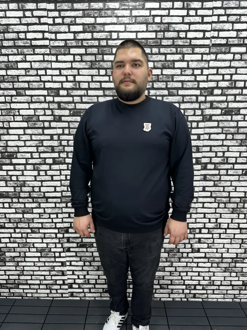 Büyük Beden Erkek Yeni Sezon Sweat Beyaz Kırmızı Siyah Lacivert Renk Dikiş Amblem