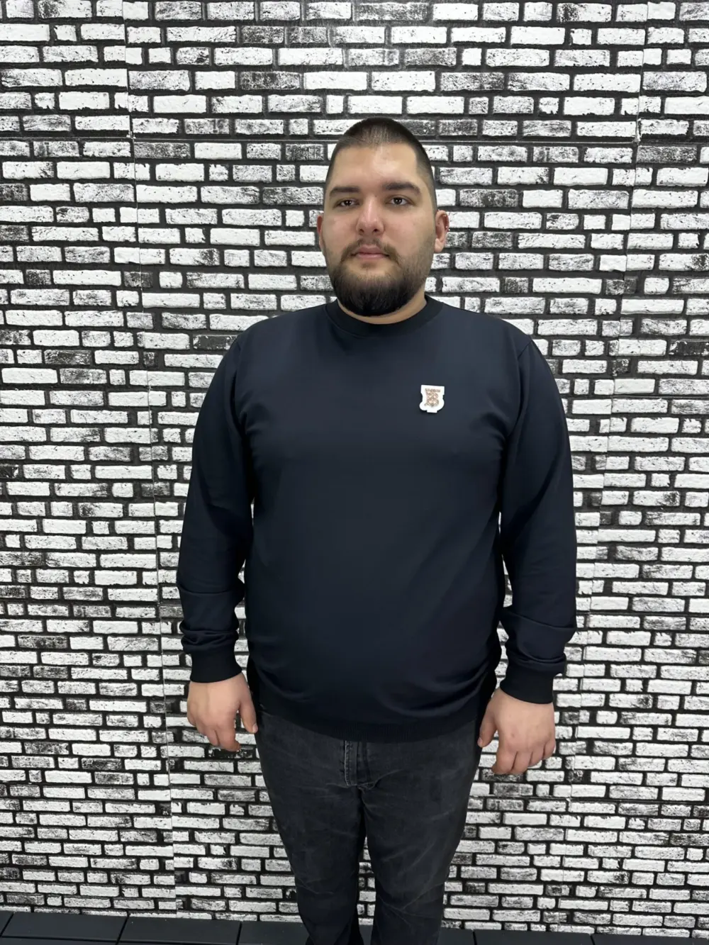 Büyük Beden Erkek Yeni Sezon Sweat Beyaz Kırmızı Siyah Lacivert Renk Dikiş Amblem