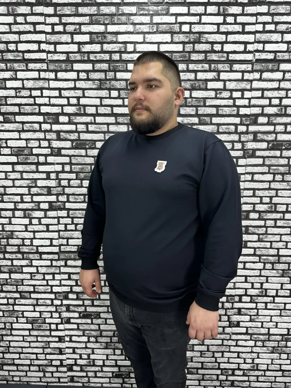 Büyük Beden Erkek Yeni Sezon Sweat Beyaz Kırmızı Siyah Lacivert Renk Dikiş Amblem