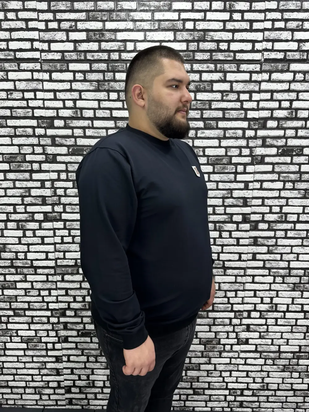 Büyük Beden Erkek Yeni Sezon Sweat Beyaz Kırmızı Siyah Lacivert Renk Dikiş Amblem