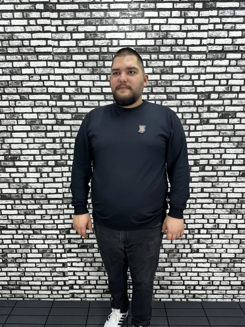 Büyük Beden Erkek Yeni Sezon Sweat Beyaz Kırmızı Siyah Lacivert Renk Dikiş Amblem