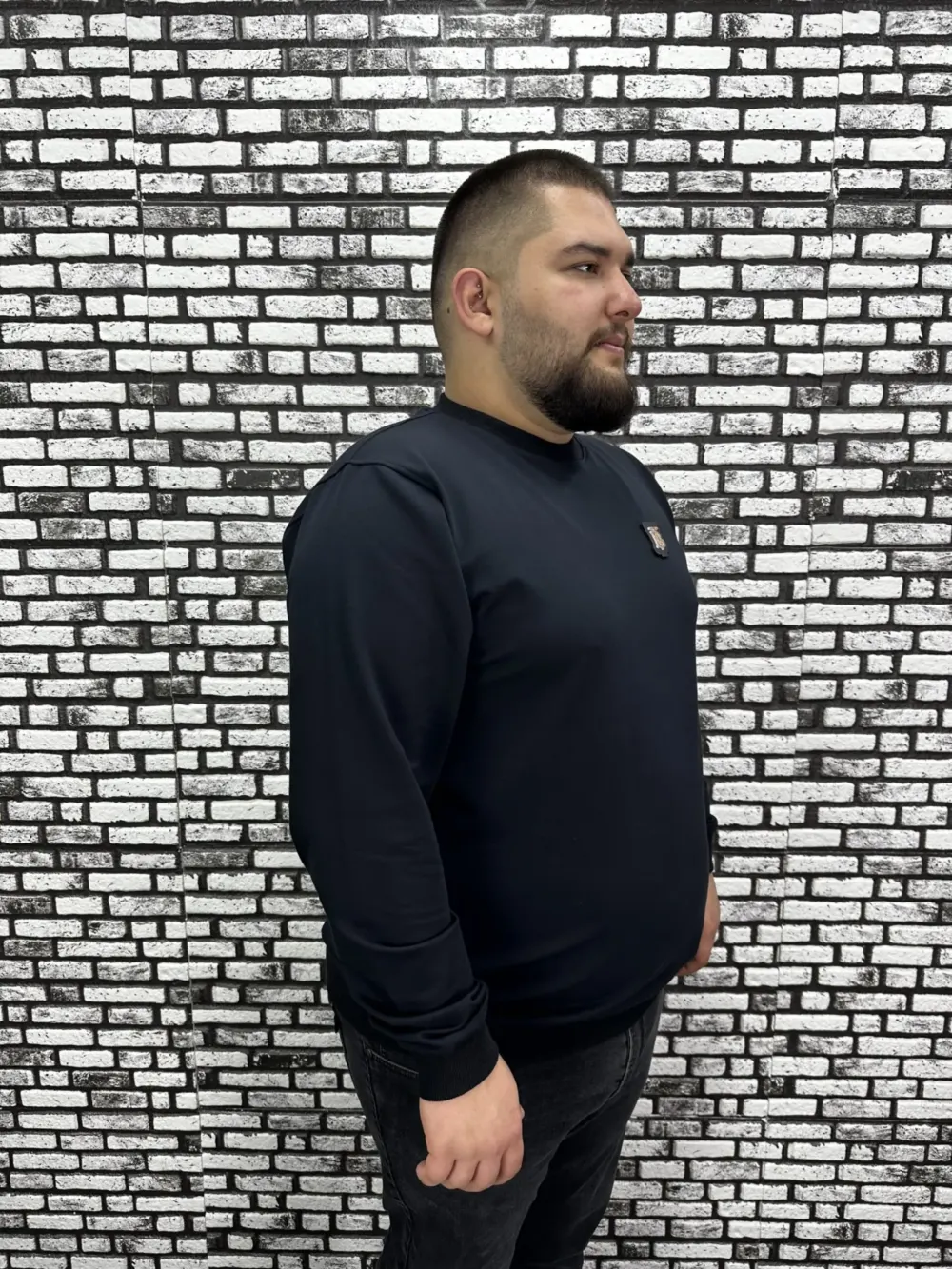 Büyük Beden Erkek Yeni Sezon Sweat Beyaz Kırmızı Siyah Lacivert Renk Dikiş Amblem