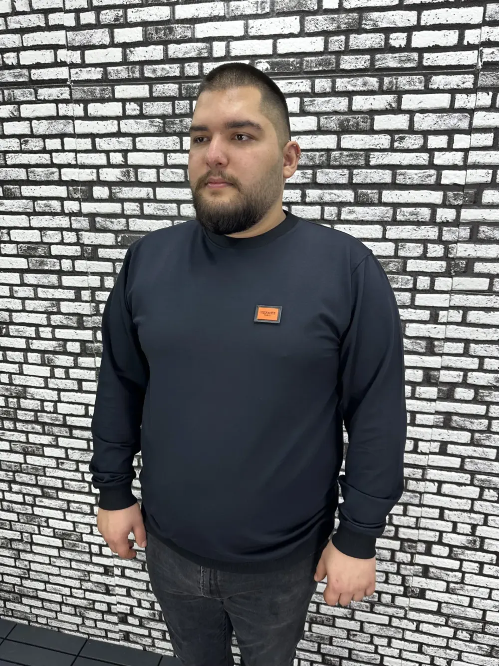 Büyük Beden Erkek Yeni Sezon Sweat Beyaz Kırmızı Siyah Lacivert Renk Dikiş Amblem